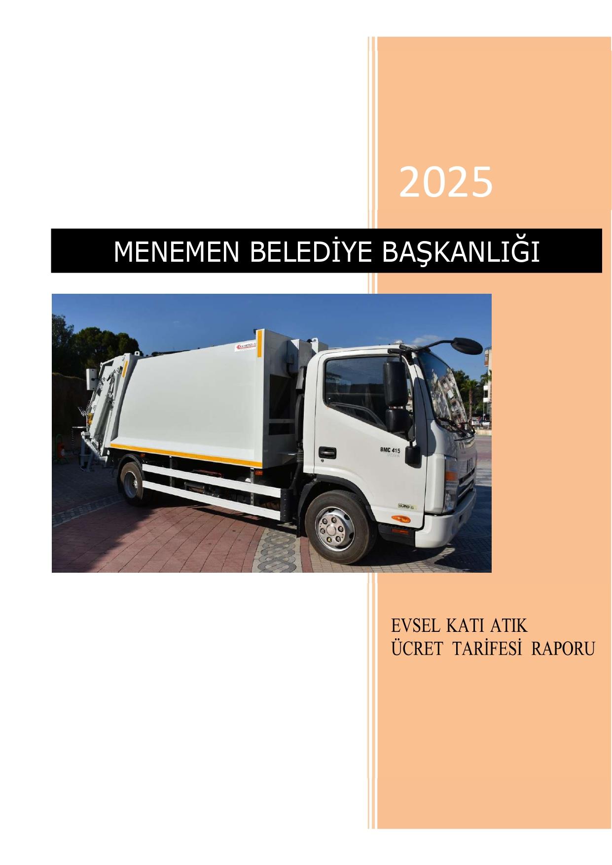 2025 Yılı Evsel Katı Atık Ücret Tarifesi